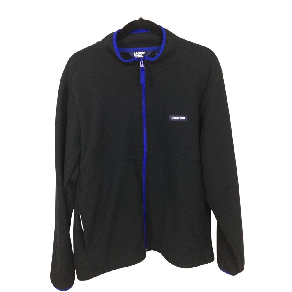 Lands’ End Athleisure Gorpcore Full Zip Utilitarian Tech-wear Fleece Jacket L